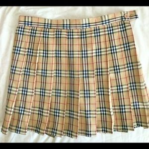 Plaid Pleated Mini Skirt